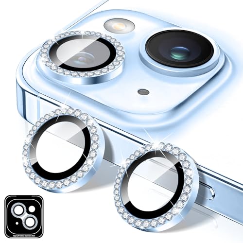Kucheed Kameraschutz für iPhone 16 Pro/iPhone 16 Pro Max, Bling Diamant Kameraabdeckung aus Gehärtetem Glas, Automatische Ausrichtungsmetallringe, Glitzer Kamera Objektiv Schutz Aufkleber von Kucheed