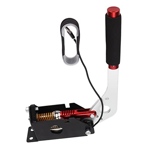 Kudoo USB Handbremse für PC Windows SIM Rennspiele, Verstellbare Höhe Simulation Leistung Handbremse mit Handgriff Lineare Handbremse Simulieren für G27 G25 G29 T500 T300 (nur Pc System)(rot) von Kudoo