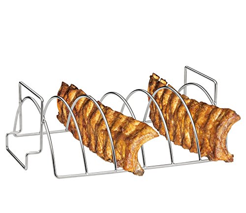 Küchenprofi BBQ-Spare-Ribs und Braten-Rack, 38x25,5x12,5 cm, rostfreier Edelstahl, Grillzubehör, Spareribs Halter Grill, Grillguthalter von Küchenprofi