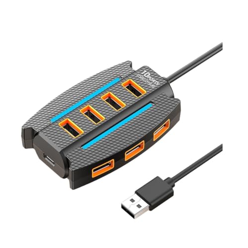 Kueohse 1,2 M USB-Hub 10 Port USB 2.0 Splitter Kartenleser USB-Expander für Laptop PC Tastatur Maus Festplatte Flash-Laufwerk Schwarz Kueohse 1,2 M USB-Hub 10 Port USB 2.0 Splitter Kartenleser USB-Expander für Laptop PC Tastatur Maus Festplatte Flash-Laufwerk Schwarz von Kueohse