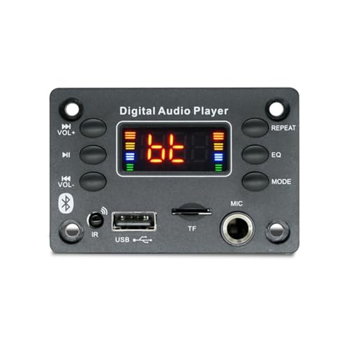 Kueohse 12-V-MP3-Player-Decoderplatine, Bluetooth 5.0, Auto-FM-Radiomodul, TF, USB, 6,5 mm, WMA-Player-Decoder Kueohse 12-V-MP3-Player-Decoderplatine, Bluetooth 5.0, Auto-FM-Radiomodul, TF, USB, 6,5 mm, WMA-Player-Decoder von Kueohse