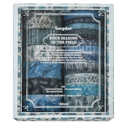 Kueohse 18 Stück Washi-Klebeband, Scrapbooking-Zubehör, Washitape, Tagebuch-Dekoration, Cinta Adhesiva, Washi-Klebebänder, Winter Kueohse 18 Stück Washi-Klebeband, Scrapbooking-Zubehör, Washitape, Tagebuch-Dekoration, Cinta Adhesiva, Washi-Klebebänder, Winter von Kueohse