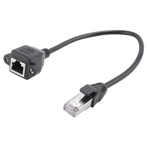 Kueohse 1FT RJ45 Stecker zu weibliche Schraube Montageplatte Ethernet LAN Netzwerk Verlaengerungskabel von Kueohse