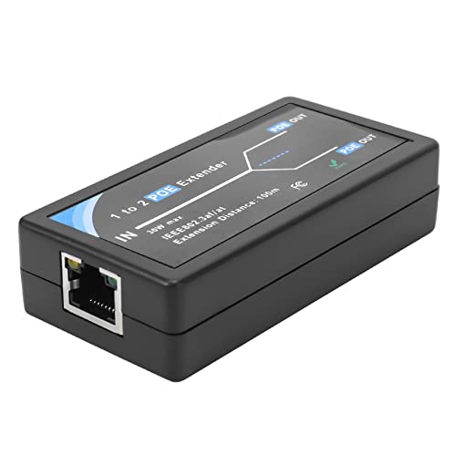 Kueohse 2 Port POE Extender 10/100Mbps mit IEEE 802.3Af Standard Eingang / -Ausgang für IP Kamera Erweitern 100 Meter für Den POE Bereich von Kueohse
