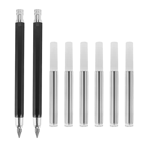 Kueohse 2 StüCk 5,6 Mm Minen Halter Automatischer Mechanischer Druckbleistift mit Spitzer und Kohle Minen Mine, 6 StüCk ZusäTzliche Minen Minen von Kueohse