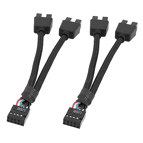 Kueohse 2 Stück Computer-Motherboard-USB-Verlängerungskabel 9-Polig, 1 Buchse auf 2 Stecker, Y-Splitter, Audio-HD-Verlängerungskabel für PC-DIY-Teile-Zubehör Kueohse 2 Stück Computer-Motherboard-USB-Verlängerungskabel 9-Polig, 1 Buchse auf 2 Stecker, Y-Splitter, Audio-HD-Verlängerungskabel für PC-DIY-Teile-Zubehör von Kueohse