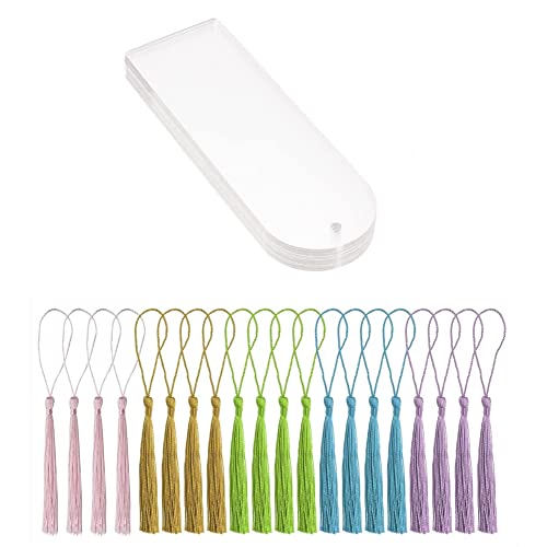 Kueohse 20 Stück Leere, Durchsichtige Acryl-Lesezeichen, für Rechteckige, Transparente Acryl-Buchmarkierungen mit 20 Kleinen Lesezeichenquasten Kueohse 20 Stück Leere, Durchsichtige Acryl-Lesezeichen, für Rechteckige, Transparente Acryl-Buchmarkierungen mit 20 Kleinen Lesezeichenquasten von Kueohse