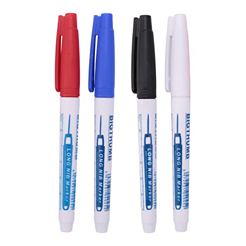 Kueohse 4 StüCk Tiefe Reichweite Marker Lange Nasen Marker Wasserdichter Loch Marker 30 Mm Reichweite Permanent Marker, 4 Farben von Kueohse