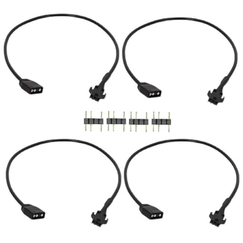 Kueohse 4-Teiliges RGB-Verlängerungskabel, 5 V, 3-Polig auf SM 3-Polige Buchse, ARGB-Anschluss, Adressierbares Adapterkabel für RGB-Lüfter, PC-LED-Streifen Kueohse 4-Teiliges RGB-Verlängerungskabel, 5 V, 3-Polig auf SM 3-Polige Buchse, ARGB-Anschluss, Adressierbares Adapterkabel für RGB-Lüfter, PC-LED-Streifen von Kueohse