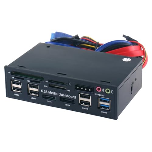 Kueohse 5,25 Media Dashboard mit USB 2.0/3.0 E-SATA SATA Multi-Kartenleser für Desktops von Kueohse