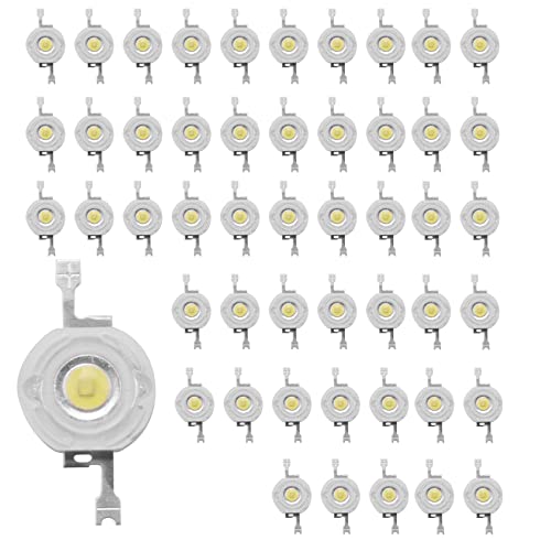 Kueohse 50Pcs 1W Diode Hohe KüHle WeißE GefüHrte Korne 1 Watt Lampen Span 3V-3.4V von Kueohse