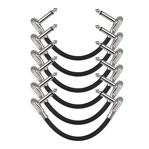 Kueohse 6er-Pack Gitarren-Patchkabel, Akustikinstrumenten-Gitarrenkabel, Duckhead-Effektkabel, 12 Kueohse 6er-Pack Gitarren-Patchkabel, Akustikinstrumenten-Gitarrenkabel, Duckhead-Effektkabel, 12 von Kueohse