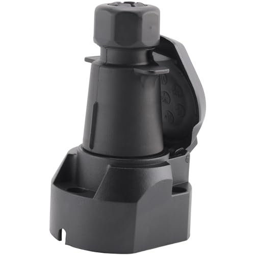 Kueohse 7 Polig EuropäIsche AnhäNgersteckdose + Stecker Adapter für AnhäNger Kupplung für Auto, Wohnmobil, Lastwagen, Boot, Wohnwagen, ÜBertragungs Signal Adapter, 12 V von Kueohse