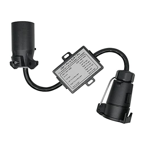 Kueohse AnhäNger-Licht-Stecker, USA auf EU, 7-Wege-Steckdosen-Stecker-Adapter, Fahrzeug-Linker, AnhäNger-Stecker, AnhäNgerkupplung, AnhäNger-Stecker-Adapter Kueohse AnhäNger-Licht-Stecker, USA auf EU, 7-Wege-Steckdosen-Stecker-Adapter, Fahrzeug-Linker, AnhäNger-Stecker, AnhäNgerkupplung, AnhäNger-Stecker-Adapter von Kueohse