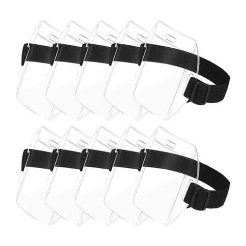 Kueohse Arm-Ausweishalter, Armband, Ausweishalter mit Einstellschnalle, Universalgröße für Arbeitsausweise (10 Stück) von Kueohse