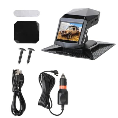 Kueohse Auto-Dash-Videorecorder, Rückfahrmonitor, DashCam, 2-Bildschirm, 1080P Weitwinkel (A) von Kueohse