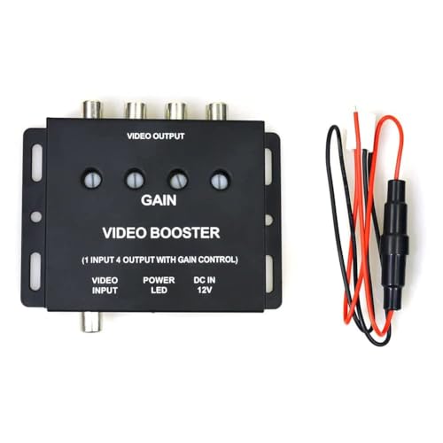 Kueohse Auto-Video-Splitter 1 auf 4 AV-Signalverstärker-Splitter für Auto-CCTV-TV-LCD-DVD-Player 1 Eingang 4 Ausgänge von Kueohse
