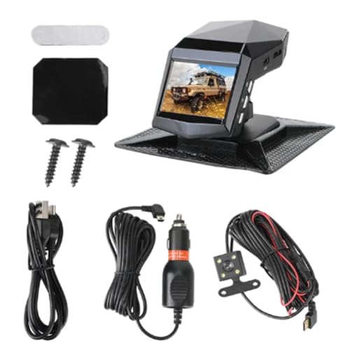 Kueohse DVR-Kamera mit Objektiven, Auto-Dashcam, Videorecorder, Rückfahrmonitor, DashCam, 2-Bildschirm, 1080P Weitwinkel (B) von Kueohse
