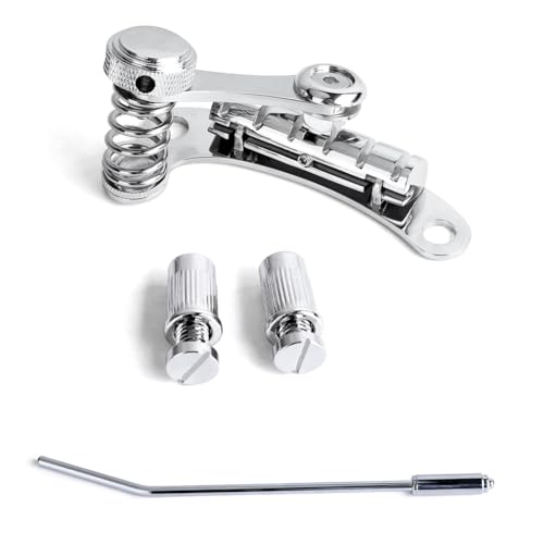 Kueohse Gitarren-Vibrato-Saitenhalter-Tremolo, Flat-Top-Body-Tremolo-Einheit Vibrato-Brücke für LP E-Gitarren Silber Kueohse Gitarren-Vibrato-Saitenhalter-Tremolo, Flat-Top-Body-Tremolo-Einheit Vibrato-Brücke für LP E-Gitarren Silber von Kueohse