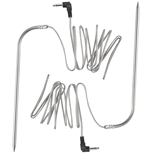 Kueohse Hoch Temperatur Fleisch Sonde für Pellet Grills und Pellet Raucher Kompatibel mit, 2 Teilige wasserdichte Grill Sonde von Kueohse