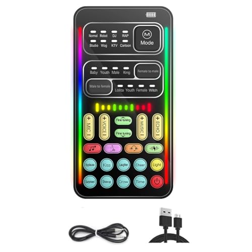 Kueohse I9 Sprachwechsler mit Mehreren Audioeffekten, Bluetooth-Live-Soundkarten, Ultradünn, Tragbar, Live-Soundkarte, Mikrofon, Sprachwechsler, Langlebig, Einfache Installation Kueohse I9 Sprachwechsler mit Mehreren Audioeffekten, Bluetooth-Live-Soundkarten, Ultradünn, Tragbar, Live-Soundkarte, Mikrofon, Sprachwechsler, Langlebig, Einfache Installation von Kueohse