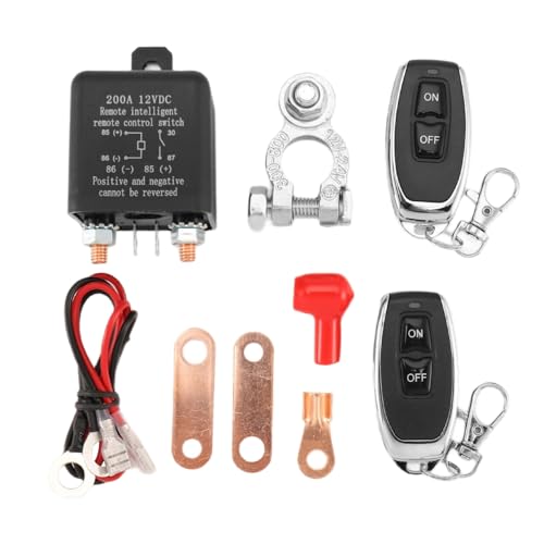 Kueohse Kabelloser Batterietrennschalter mit Fernbedienung, 12 V, 200 A, Dual-Fernbedienungsschalter für Autoteile Kueohse Kabelloser Batterietrennschalter mit Fernbedienung, 12 V, 200 A, Dual-Fernbedienungsschalter für Autoteile von Kueohse