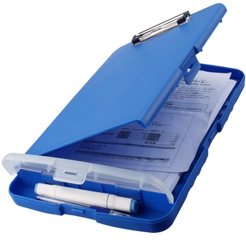 Kueohse Klemmbrett-Organizer, Klemmbretter mit Stauraum, Klemmbrett für Krankenpflege, Faltbarer Aktenordner, Kunststoff-Klemmbrett (Blau), Langlebig, Einfache Installation von Kueohse
