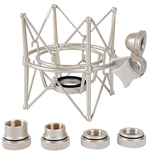 Kueohse Mikrofon-StoßDäMpferhalterung, Verstellbare Halterung, AufnahmemikrofonstäNder, Metallhalterung, MikrofonstäNder (Champagne Gold) von Kueohse