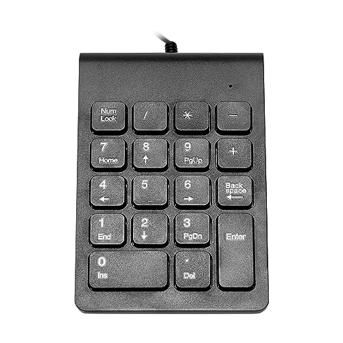 Kueohse Mini USB Kabel Ziffern Block Tastatur 18 Tasten Digitale Tastatur für die Abrechnung Teller Laptop Android Notebook Tablets PC (Schwarz) von Kueohse
