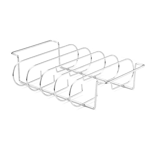 Kueohse Non-Stick-Edelstahl-Rippengestell zum Grillen für 4 Rippengestelle, Grillgestell Silber Kueohse Non-Stick-Edelstahl-Rippengestell zum Grillen für 4 Rippengestelle, Grillgestell Silber von Kueohse