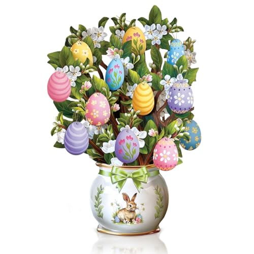Kueohse Popup-Karten Aus Papier, Ostereierbaum, Lebensgroßer Blumenstrauß für Immer, 3D-Popup-Grußkarten mit Leerer Notizkarte, Langlebig, Einfache Installation Kueohse Popup-Karten Aus Papier, Ostereierbaum, Lebensgroßer Blumenstrauß für Immer, 3D-Popup-Grußkarten mit Leerer Notizkarte, Langlebig, Einfache Installation von Kueohse
