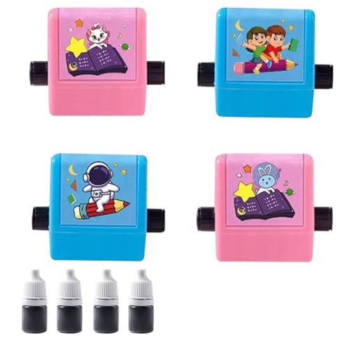 Kueohse Teacher Stamps 4PCS Roller Digital Teaching Stamp (Addition, Subtraktion, Multiplikation und Division) von Kueohse