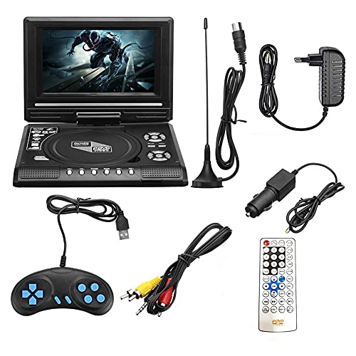 Kueohse Tragbarer 7,8 TV Heim Auto DVD Abspieler HD VCD CD MP3 HD EVD Abspieler mit TV/FM/USB/Spiel Funktion EU Stecker von Kueohse