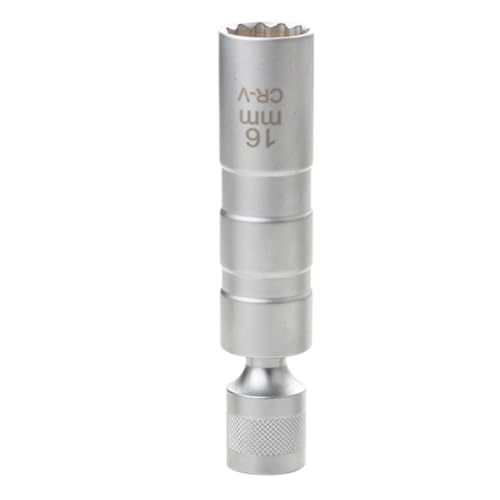 Kueohse Verlängerter Zündkerzen-Steckschlüssel, 12-, Reparatur- und Entfernungswerkzeug, Dünnwandige 3/8-Antriebsnüsse, Autoreparaturwerkzeug, 16 mm von Kueohse
