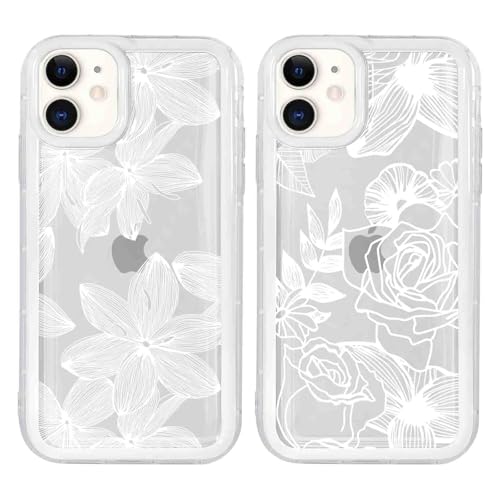 Kueqeay 2 Stück Handyhülle Durchsichtige für iPhone 12 / iPhone 12 Pro 6,1" Hülle, Aesthetic Blume Muster Schutzhülle mit Weiß Rand Design Weich Silikon Case Stoßfest Cover für Mädchen und Frauen, 05 Kueqeay 2 Stück Handyhülle Durchsichtige für iPhone 12 / iPhone 12 Pro 6,1" Hülle, Aesthetic Blume Muster Schutzhülle mit Weiß Rand Design Weich Silikon Case Stoßfest Cover für Mädchen und Frauen, 05 von Kueqeay
