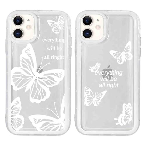 Kueqeay 2 Stück Handyhülle Durchsichtige für iPhone 12 / iPhone 12 Pro 6,1" Hülle, Aesthetic Schmetterling Muster Schutzhülle Weiß Rand Design Silikon Case Stoßfest Cover für Mädchen und Frauen, 01 Kueqeay 2 Stück Handyhülle Durchsichtige für iPhone 12 / iPhone 12 Pro 6,1" Hülle, Aesthetic Schmetterling Muster Schutzhülle Weiß Rand Design Silikon Case Stoßfest Cover für Mädchen und Frauen, 01 von Kueqeay