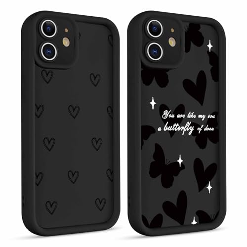 Kueqeay 2 Stück Handyhülle für iPhone 12 6,1” Hülle, Aesthetic Heart Muster Design Schutzhülle Matte Ultra Dünn TPU Weich Silikon Case Stoßfest Kratzfest Bumper Cover, 11 Kueqeay 2 Stück Handyhülle für iPhone 12 6,1” Hülle, Aesthetic Heart Muster Design Schutzhülle Matte Ultra Dünn TPU Weich Silikon Case Stoßfest Kratzfest Bumper Cover, 11 von Kueqeay