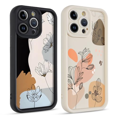 Kueqeay 2 Stück Hülle für iPhone 13 Pro Max 6,7", Handyhülle mit Aesthetic Muster Design Matte Schutzhülle,Ultra Weich Silikon Dünn TPU Case Stoßfest Kratzfest Bumper Cover, Blume 5 Kueqeay 2 Stück Hülle für iPhone 13 Pro Max 6,7", Handyhülle mit Aesthetic Muster Design Matte Schutzhülle,Ultra Weich Silikon Dünn TPU Case Stoßfest Kratzfest Bumper Cover, Blume 5 von Kueqeay
