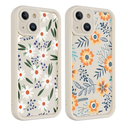 Kueqeay 2 Stück Hülle für iPhone 14 6,1", Handyhülle mit Aesthetic Muster Design Matte Schutzhülle,Ultra Weich Silikon Dünn TPU Case Stoßfest Kratzfest Bumper Cover, Blume 6 Kueqeay 2 Stück Hülle für iPhone 14 6,1", Handyhülle mit Aesthetic Muster Design Matte Schutzhülle,Ultra Weich Silikon Dünn TPU Case Stoßfest Kratzfest Bumper Cover, Blume 6 von Kueqeay