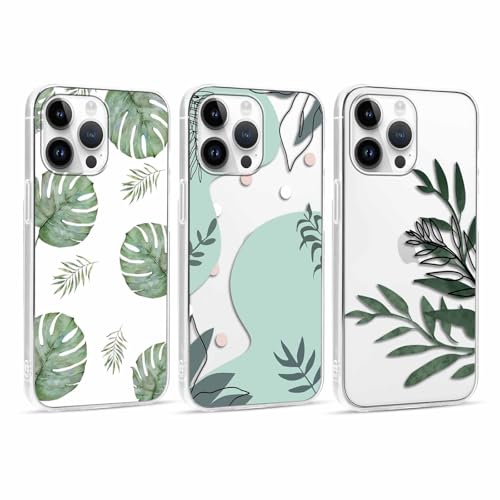Kueqeay 3 Stück Handyhülle Durchsichtige für iPhone 15 Pro 6,1" Hülle, Aesthetic Blatt Muster Design Schutzhülle Ultra Weich Dünn Silikon Case Stoßfest Kratzfest TPU Bumper Cover, 08 Kueqeay 3 Stück Handyhülle Durchsichtige für iPhone 15 Pro 6,1" Hülle, Aesthetic Blatt Muster Design Schutzhülle Ultra Weich Dünn Silikon Case Stoßfest Kratzfest TPU Bumper Cover, 08 von Kueqeay