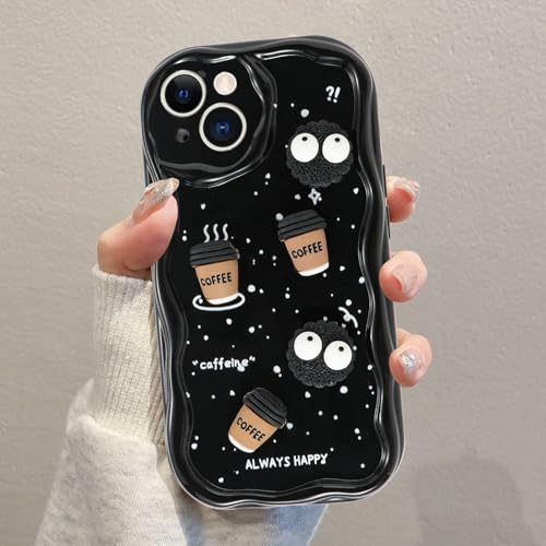 Kueqeay Handyhülle für iPhone 11 hülle 6,1'', Aesthetic 3D Schwarz Cute Puppe Kaffeefarbe Muster Design Lockige Wellen Rahmenform Weiche TPU Stoßfest Kameraschutz Schutzhülle Bumper Case, 01 Kueqeay Handyhülle für iPhone 11 hülle 6,1'', Aesthetic 3D Schwarz Cute Puppe Kaffeefarbe Muster Design Lockige Wellen Rahmenform Weiche TPU Stoßfest Kameraschutz Schutzhülle Bumper Case, 01 von Kueqeay
