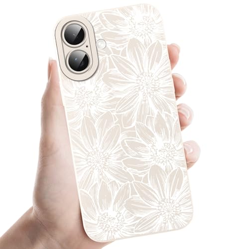 Kueqeay Handyhülle für iPhone 16 Plus hülle 6,7'', Aesthetic Blume Muster Design Weißer Weiche TPU Silikon Stoßfest Kameraschutz Schutzhülle Bumper Ultra Dünn Mädchen Case, 01 Kueqeay Handyhülle für iPhone 16 Plus hülle 6,7'', Aesthetic Blume Muster Design Weißer Weiche TPU Silikon Stoßfest Kameraschutz Schutzhülle Bumper Ultra Dünn Mädchen Case, 01 von Kueqeay