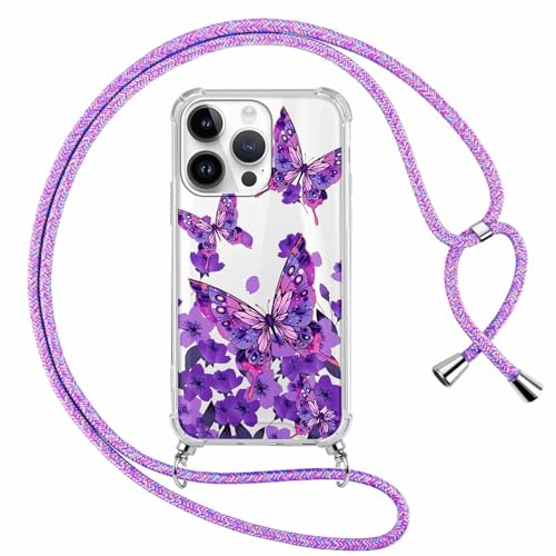 Kueqeay Handykette Handyhülle für iPhone 15 Pro Max Hülle mit Band Kette 6,7", Durchsichtige Aesthetic Muster Case mit Umhängeband Weich Silicone TPU Stoßfest Schutzhülle Cover, Blume 15 Kueqeay Handykette Handyhülle für iPhone 15 Pro Max Hülle mit Band Kette 6,7", Durchsichtige Aesthetic Muster Case mit Umhängeband Weich Silicone TPU Stoßfest Schutzhülle Cover, Blume 15 von Kueqeay