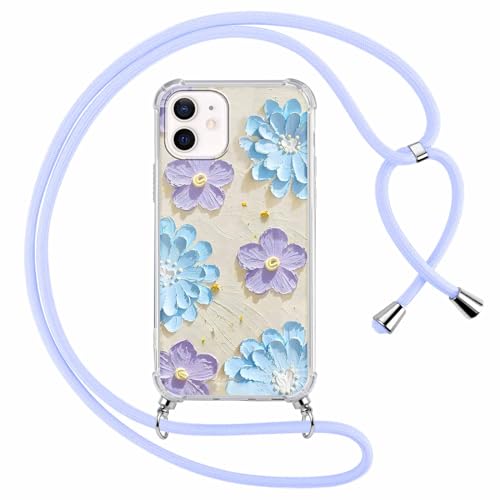 Kueqeay Handykette für iPhone 12 / iPhone 12 Pro Hülle mit Band 6,1", Durchsichtige Aesthetic Muster Handyhülle mit Adjustable Kette Weich Silicone TPU Stoßfest Schutzhülle Case Cover, Blume 2 Kueqeay Handykette für iPhone 12 / iPhone 12 Pro Hülle mit Band 6,1", Durchsichtige Aesthetic Muster Handyhülle mit Adjustable Kette Weich Silicone TPU Stoßfest Schutzhülle Case Cover, Blume 2 von Kueqeay