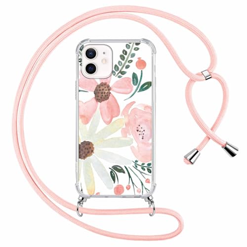 Kueqeay Handykette für iPhone 12 Pro/ 12 Hülle mit Band 6,1", Aesthetic Muster Design Blume Schutzhülle PC Transparent Necklace Handyhülle für zum Umhängen Verstellbare Ultra Stoßfest, 10 Kueqeay Handykette für iPhone 12 Pro/ 12 Hülle mit Band 6,1", Aesthetic Muster Design Blume Schutzhülle PC Transparent Necklace Handyhülle für zum Umhängen Verstellbare Ultra Stoßfest, 10 von Kueqeay