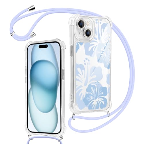 Kueqeay Handykette für iPhone 15 Hülle mit Band 6,1'', Aesthetic Blume Muster Design Schutzhülle Transparent PC Hard Necklace Handyhülle für zum Umhängen Ultra Stoßfest Kameraschutz Bumper Case, 03 Kueqeay Handykette für iPhone 15 Hülle mit Band 6,1'', Aesthetic Blume Muster Design Schutzhülle Transparent PC Hard Necklace Handyhülle für zum Umhängen Ultra Stoßfest Kameraschutz Bumper Case, 03 von Kueqeay