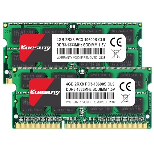 Kuesuny 8 GB Kit (2x4 GB) DDR3 1333 MHz RAM für MacBook Pro (Anfang/Ende 2011), iMac (Mitte 2010, Mitte/Ende 2011), Mac Mini (Mitte 2011) | PC3-10600 SO-DIMM 204-Pin-Speicher-Upgrade-Kit von Kuesuny