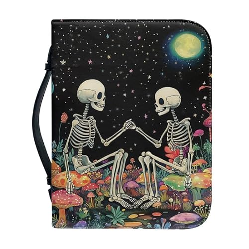 Kuiaobaty Bibelhülle mit lustigem Totenkopf-Druck, Aquarell-Pilz, Kunstleder, Buchhülle mit Reißverschluss, klein, groß, 4 Größen Kuiaobaty Bibelhülle mit lustigem Totenkopf-Druck, Aquarell-Pilz, Kunstleder, Buchhülle mit Reißverschluss, klein, groß, 4 Größen von Kuiaobaty