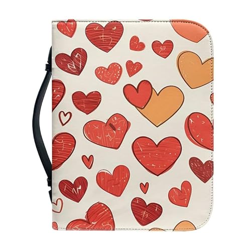 Kuiaobaty Bibeltasche mit Herzmuster, Reißverschluss, niedlicher roter Liebesdruck, Tragetasche mit Griff für Bibel in Standardgröße, perfektes Geschenk für Mädchen, Frauen, Mutter Kuiaobaty Bibeltasche mit Herzmuster, Reißverschluss, niedlicher roter Liebesdruck, Tragetasche mit Griff für Bibel in Standardgröße, perfektes Geschenk für Mädchen, Frauen, Mutter von Kuiaobaty
