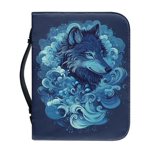 Kuiaobaty Bibeltasche mit Reißverschluss, Retro-Wolf-Motiv, Spirale, Wolkenmuster, Tragetasche mit Griff für Bibel in Standardgröße, perfektes Geschenk für Mädchen, Frauen, Mutter, Kinder Kuiaobaty Bibeltasche mit Reißverschluss, Retro-Wolf-Motiv, Spirale, Wolkenmuster, Tragetasche mit Griff für Bibel in Standardgröße, perfektes Geschenk für Mädchen, Frauen, Mutter, Kinder von Kuiaobaty